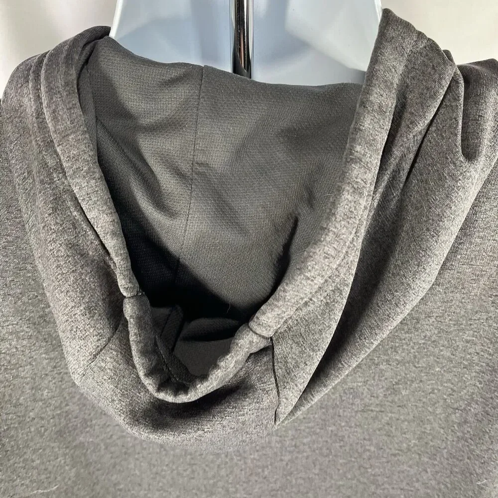 THE NORTH FACE HOODIE MENS LARGE DRAWSTRING HOODED SWEATSHIRT GRAY BLUE PULLOVER